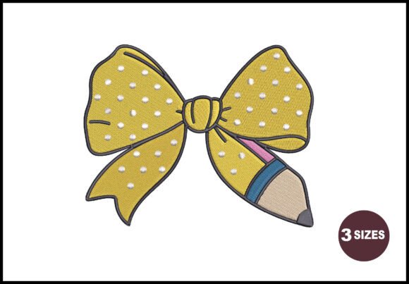 Back to School Bow Embroidery for Creative Projects