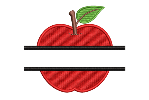 Back to School Split Red Apple Design