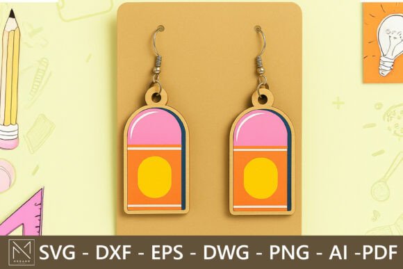 Colorful Eraser Earrings SVG: Back-to-School Craft Design
