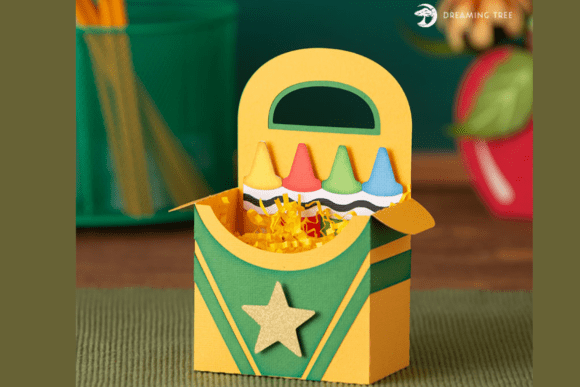 Crayons Treat Box SVG for Creative Gifts