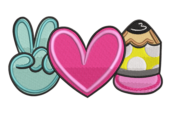 Peace Love Pencil: A Modern Embroidery Design for Educators
