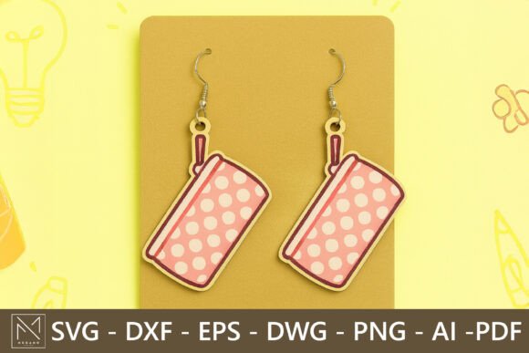Pencil Case Earrings SVG File for Back-to-School